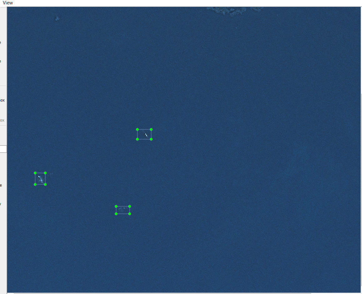 Satellitenaufnahme mit drei vom SPACEWHALE-Logarithmus erfassten Südlichen Glattwalen bei den Aucklandinseln, Neuseeland.
