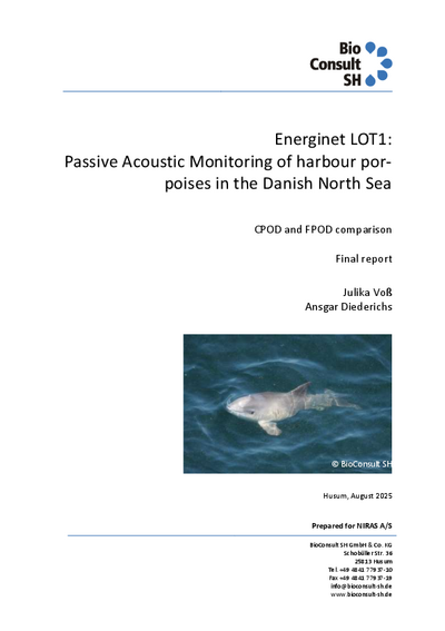 Energinet LOT1: Passive Acoustic Monitoring of harbour porpoises in the Danish North Sea. CPOD and FPOD comparison. Final report.