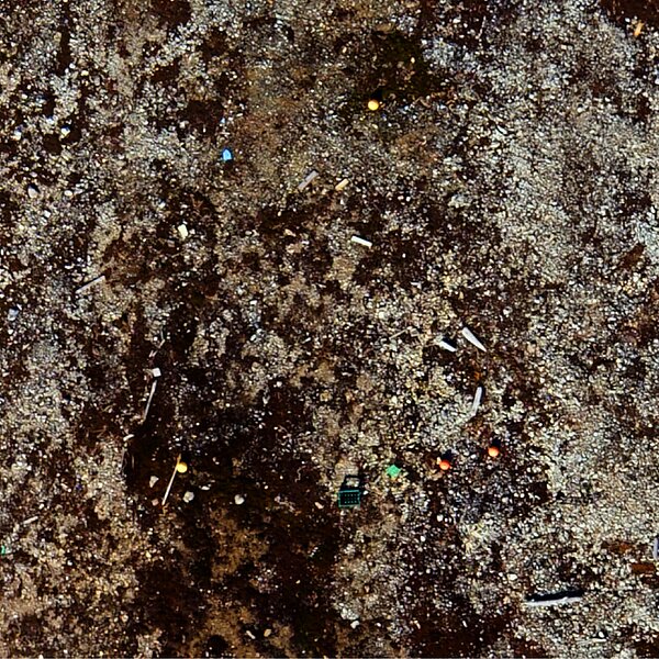 Aerial photograph of a beach on Svalbard to record litter on Arctic beaches.